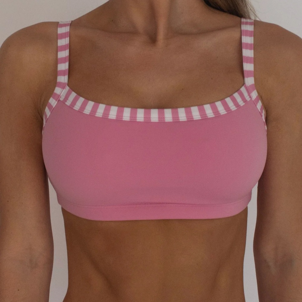 BASIC CONTRAST BRA - PETAL PINK & STRIPES